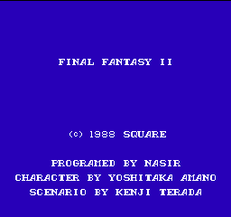 Final Fantasy II title screen for Famicom